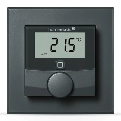 Immagine di Homematic IP Smart Home 159820A0 termostato da parete con sensore di umidità, atrazite, digitale per radiatore/riscaldamento a pavimento, Alexa, Google Assistant, misurazione della