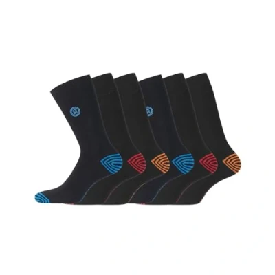 Immagine di SERGE BLANCO Calzini Uomo cotone pettinato morbido, set di 6 Calze Lunghe, comodi, Nero, Rosso, Blu, Arancione, Taglie 43/46