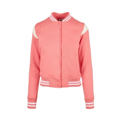 Immagine di Urban Classics Ladies Inset College Jacket Felpa con zip, Donna, Taglia: XXL, Palepink/whitesand