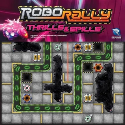 Immagine di Renegade Game Studios: Robo Rally Espansione Thrills &amp; Spills Gioco da tavolo con movimento programmato di strategia, pista, nuove griglie, età 12+, 2 6 giocatori