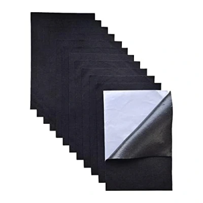 Immagine di Jtnohx Feltro Adesivo Nero, Autoadesivo, Tessuto di Fogli per L&#039;artigianato, 20x30 cm 12 Pezzi 1,4 mm Spessore Morbido con Progetti fai da te