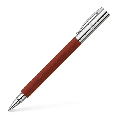 Immagine di Faber Castell 148111 Penna roller AMBITION peri, punta in metallo: 0,7 mm, confezione regalo inclusa, colore fusto: marrone / argento