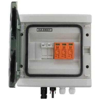 Immagine di SeKi DC 1 String 3P T2 scatola di collegamento solare protezione da sovratensione/fulmini 32 a 1000 V; alloggiamento parete IP65 8 module; PV fotovoltaico