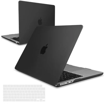 Immagine di iNeseon Custodia Compatibile con 2024 2022 MacBook Air 13,6 pollici M3 A3113 / M2 A2681, Cover Rigida in Plastica Sottile + Tastiera per 13.6, Nero