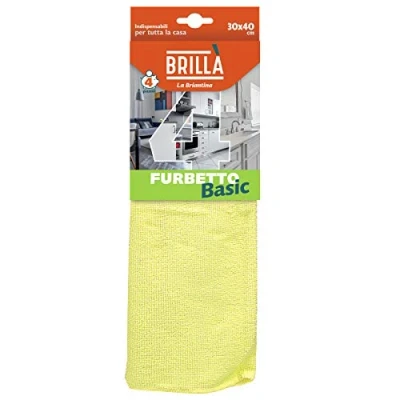 Immagine di La Briantina Set 4 Panni Pulizia Furbetto Basic in Microfibra, 3 Azioni Pulisce Spolvera e Lucida, per Tutte le Superfici, 30x40 cm, Pezzi