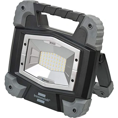 Immagine di Brennenstuhl 1171470301 Toran Faretto Portatile Bluetooth 3000 MB/LED 30 W per Esterni (Controllo Tramite App, Cavo da 5 m, lm, IP55), Grigio, Nero