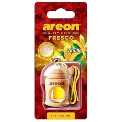 Immagine di AREON Fresco Deodorante Auto Vaniglia Dolce da Appendere Specchietto Pendente Boccetta Giallo Legami 3D (Set x 3)