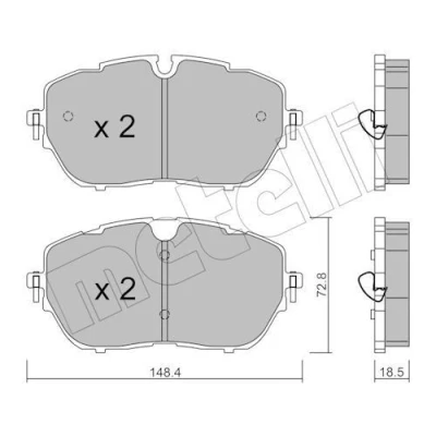 Immagine di METELLI 22 1105 0 Kit pastiglie freno Predisposto per contatto segnalazione usura PEUGEOT: 308 SW 2, II Hatchback, 3008 SUV, DS: DS7 Crossback