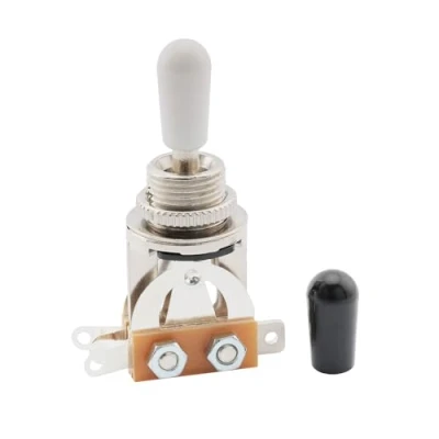 Immagine di Musiclily Metrico Chitarra 3 Way Toggle Switch Selettore Pickup Posizioni per Elettrica Epiphone Les Paul,Cromato Pomello Bianco