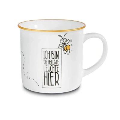 Immagine di Nici 45031 Tazza con Scritta in Lingua Tedesca ICH bin Die helllicht Hier, Porcellana, Oro