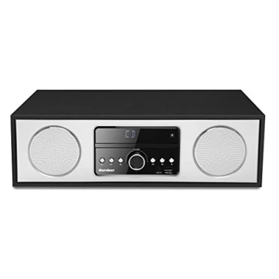 Immagine di Karcher DAB 4500CD Impianto compatto con lettore CD (Bluetooth e radio FM/DAB+, elegante cassa in legno 2 altoparlanti stereo da 15 Watt RMS, sveglia, porta USB telecomando)