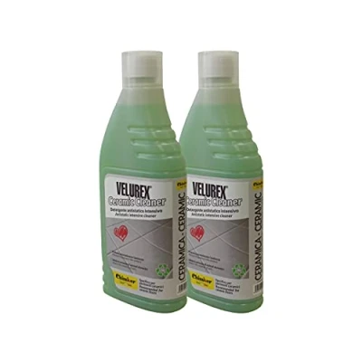 Immagine di Detergente per la pulizia di pavimenti e superfici in ceramica, piastrelle gres porcellanato VELUREX CERAMIC CLEANER Confezione da 2 flaconi 1L cad.
