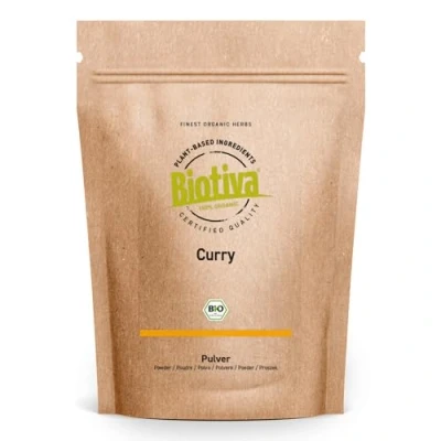 Immagine di Biotiva Curry pregiato Bio 250g in polvere dolce intenso ricetta antica indiana senza esaltatori di sapidità o additivi artificiali 100% ingredienti biologici