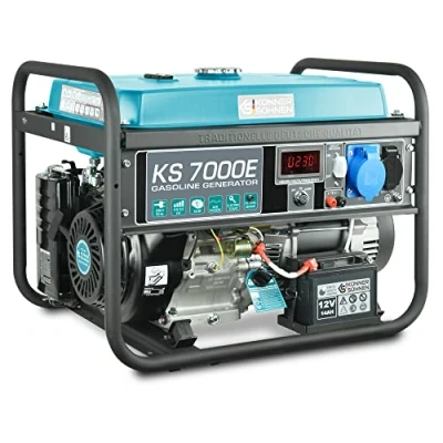 Immagine di Generatore a benzina KS 7000E potenza massima 5500 W, con avviamento manuale/elettrico, indicatore livello olio, protezione da sovraccarico e cortocircuito, avvolgimento in rame