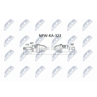 Immagine di NTY NPW KA 323 Albero motore / Semiasse Assale anteriore 680 Cambio manuale KIA: cee‘d I Station Wagon, Hatchback, Pro Hatchback