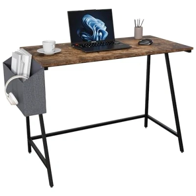 Immagine di Vida Designs Scrivania per Computer, Legno Scuro, 75H x 112W 50D