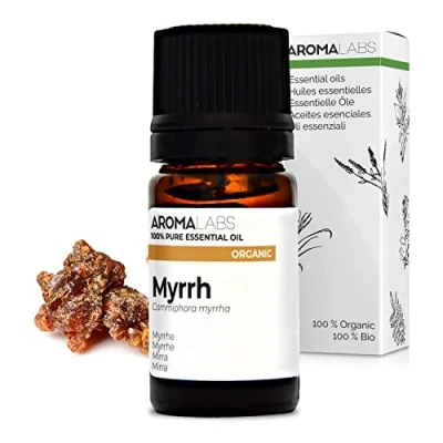 Immagine di BIO Olio essenziale MIRRA 5mL 100% Puro, Naturale, Chemiotipizzato e Certificato AB/Cosmos AROMA LABS (Marchio Francese)