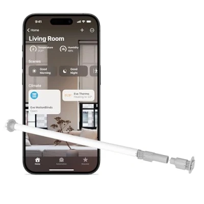 Immagine di Eve MotionBlinds per tende avvolgibili (Matter): motorizzare interne esistenti, apertura/chiusura, controllo tramite voce o app, richiede un Thread Border Router, White