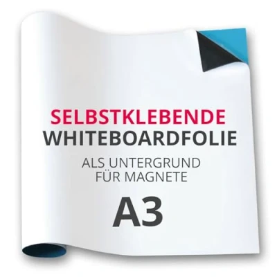 Immagine di Magstick®, pellicola autoadesiva per lavagna magnetica, base flessibile magneti, ferromagnetica, bianco, scrivibile, lavabile A3 ohne