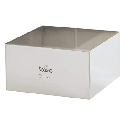 Immagine di Decora 28 x H 6 cm 0063771 Quadrato Inox, in Acciaio Inossidabile, Argento