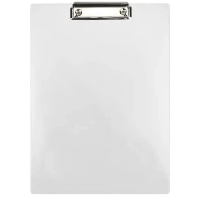 Immagine di Netuno 1 portablocco A4 con clip, colore bianco, morsetto in metallo, plastica, clip formato DIN A4,