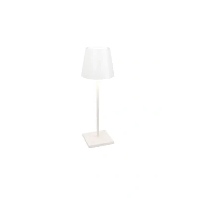 Immagine di Zafferano Lampada Poldina L Desk, da Tavolo Portatile e Ricaricabile con Controllo Touch, Adatta per Salotto ed Esterni, Dimmer, 2200 3000 K, Altezza 49,7 cm, Colore Bianco