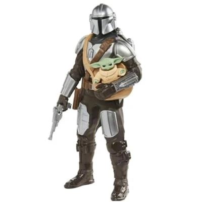 Immagine di Hasbro Star Wars Galactic Action, action figure elettroniche interattive del Mandaloriano e di Grogu da 30 cm, giocattoli per bambini bambine dai 4 anni in su