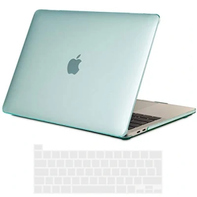 Immagine di TECOOL Custodia MacBook PRO 16 Pollici con Touch Bar 2020 2019 Modello A2141, Case Cover Trasparente Rigida Plastica Ultrasottile +Accessori Copritastiera Silicone Italia Layout, Verde Cristallo