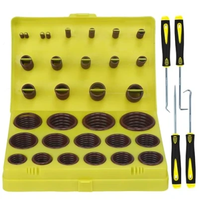 Immagine di ZDBB 382 pezzi 30 misure SAE Viton O Ring Kit per aeronautica Auto Motori Cilindro idraulico Varie Industria con 4 Pcs Pick e Ganci Set