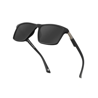 Immagine di JIM HALO Polarizzati Retrò Occhiali da Sole per Uomo Donna UV400 Quadrate Guidare la Pesca Nero