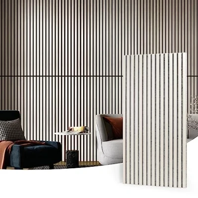 Immagine di Art3d Pannelli acustici 60 x 120 cm MDF 4 in legno 3D per pareti fonoassorbenti e soffitti con spessore di 2 Olmo bianco 2,88㎡