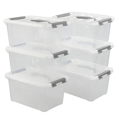 Immagine di Inhouse Set di 6 Scatole in Plastica con Coperchio, Trasparente Scatola Portaoggetti