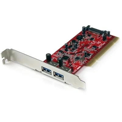 Immagine di StarTech.com Scheda Pci con 2 porte USB 3.0 (5Gbps) SuperSpeed alimentazione SATA (PCIUSB3S22)