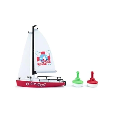Immagine di siku 1752, Barca a Vela Con boe, Plastica, 1:50, Bianco e Rosso, arrotolabile, Albero maestro ripiegabile, boe incluse