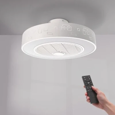 Immagine di Ledme M Ventilatore a soffitto Led Plus Sticks con luce e telecomando, risparmio energetico, motore DC, 5 pale, 6 velocità, silenzioso, APP