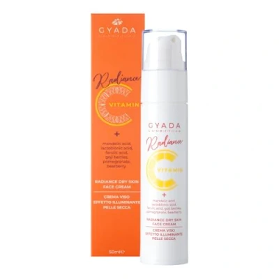Immagine di GYADA COSMETICS, Radiance Dry Skin Face Cream, Crema Viso Illuminante Pelli Secche, Azione Antiossidante e Idratante, Contrasta i Segni dell&#039;Età d&#039;Espressione, a Base di Vitamina C, 50 ml