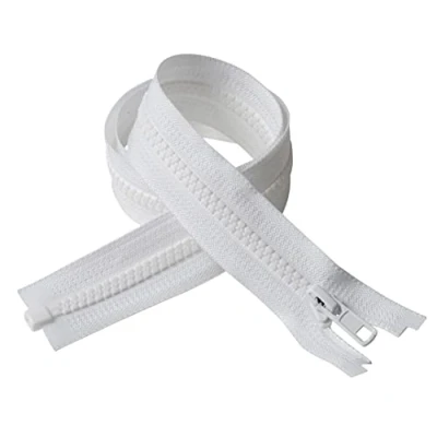 Immagine di IPEA Cerniera Lampo Bianca lunga 85 cm Colore Bianco 2 Unità Catena Misura #5 Cerniere Divisibili per Abbagliamento Arredamento Cucito Giacche Zip Larghezza 30 mm