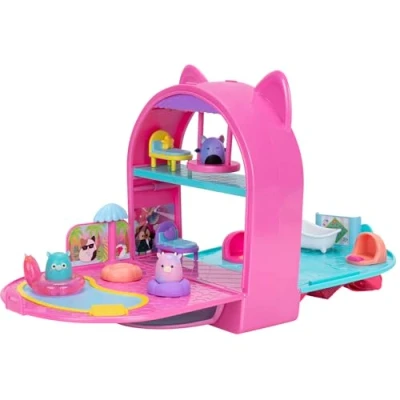 Immagine di squish a longs Original Squishmallows Party Pack On The Go Playset Serie 1 Tre mini da 2,5 cm con 9 arredi Colleziona, scambia e gioca