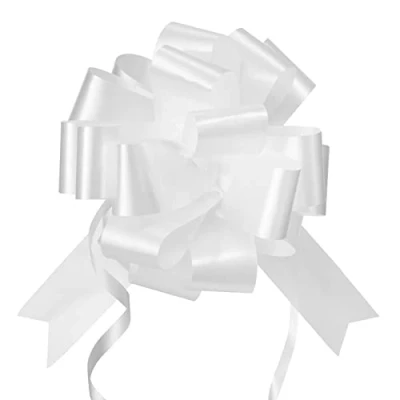 Immagine di QICEDER Coccarde Fiocco per Fiocchi Matrimonio Bianco Autotiranti Matrimonio, Coccarda Battesimo Auto Decoro (Bianco 2)