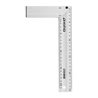 Immagine di Rhino 46322 Equerre Charpentier 250 mm mensile Squadra di tracciamento Lunghezza Vita Realizzato in alluminio Alta qualità 5 anni garanzia