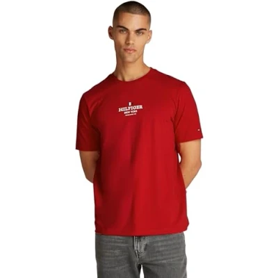 Immagine di Tommy Hilfiger TEE Unisex Tshirt con stampa, Taglia: Small, Medium red