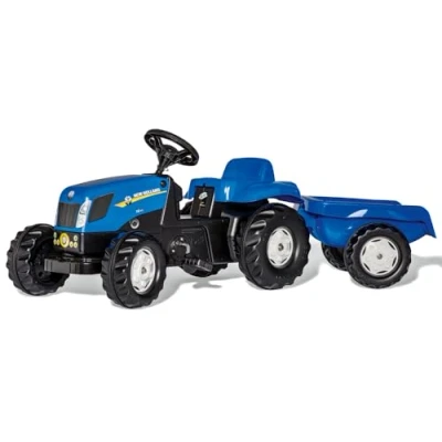 Immagine di Rolly Toys Trattore a Pedali Kid New Holland T 7550 con Rimorchio, 013074