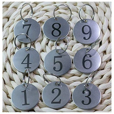 Immagine di Sourcemall Targhette numerate in acciaio inox con targhetta identificativa anello portachiavi (1 10)