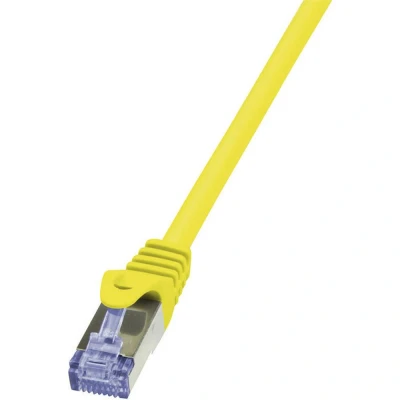 Immagine di LogiLink CQ3097S RJ45 cavo di rete, patch CAT 6A S/FTP 10.00 m Giallo Ritardante fiamma, con protezione 1 pz.