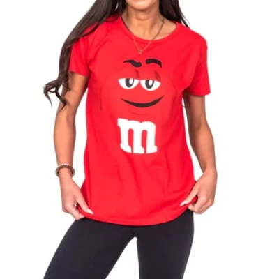 Immagine di M&amp;M&#039;s Chocolate Candy Character Face Maglietta per ragazzi, Red, L