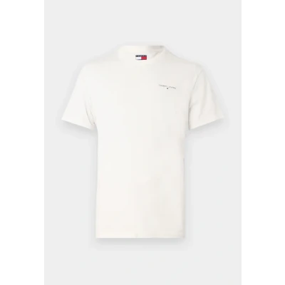 Immagine di Tommy Jeans Tjm Slim Linear Chest Tee Ext Dm0Dm21780, Maglietta a Maniche Corte, Uomo, Bianco (Ecru), 3XL Plus