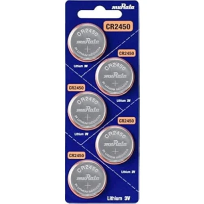Immagine di MURATA 248414 CR2450 BEABAE Batteria a bottone CR 2450, al litio, 610 mAh, 3 V, 5 pezzi