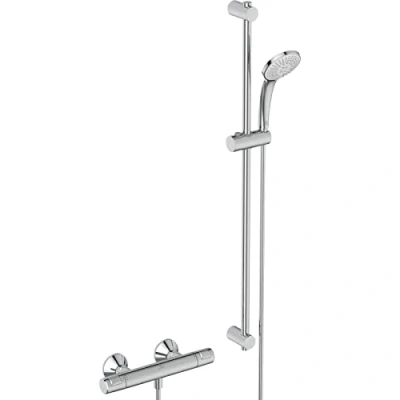Immagine di Ideal Standard Ceratherm T25, Kit doccia con miscelatore termostatico, Set saliscendi doccia, Cromato