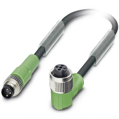 Immagine di Phoenix Contact 1682362 Connettore confezionato per sensore o attuatore M12 Spina dritta, Presa angolata 1.50 m Numero di poli: 3 1 pz.