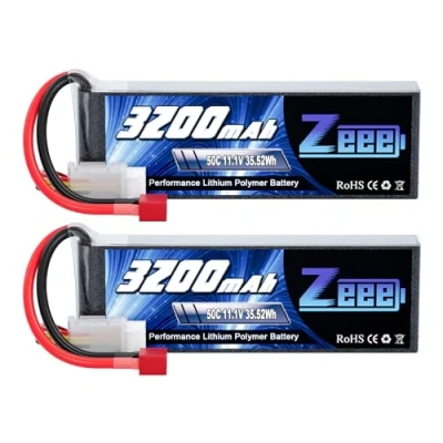 Immagine di Zeee 3S Lipo Batteria 11,1V 50C 3200mAh RC con Connectore Deans T Spina per FPV Racing UAV Drone Evader BX Veicolo Auto LKW Truggy Nave Modells Hobby (2 pezzi)